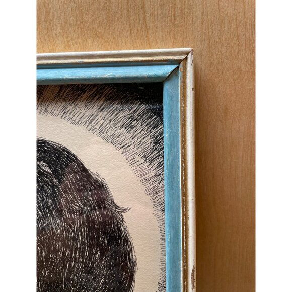 Vintage Framed Jesus Christ Sketch Art With Quote "Not My Will But Thine Be Done - Picture 5 of 8